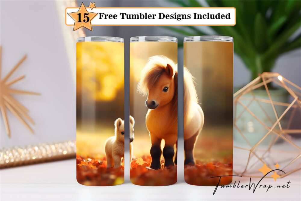 horse-pony-20-oz-tumbler-wrap-sublimation-designs