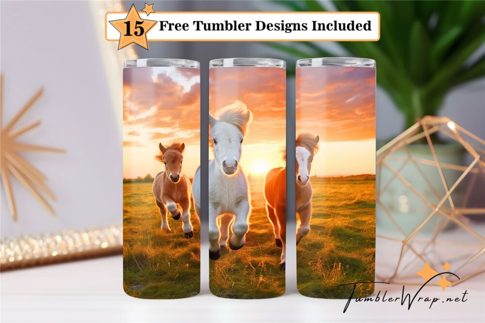 three-horses-are-running-20-oz-tumbler-wrap-sublimation-designs