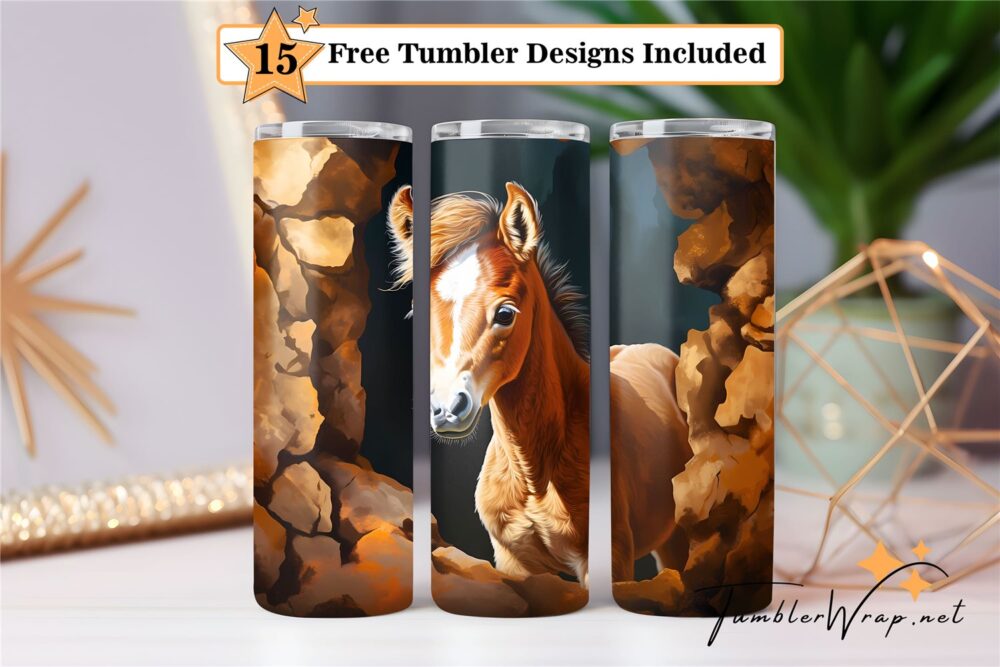 3d-horse-20-oz-tumbler-wrap-sublimation-designs