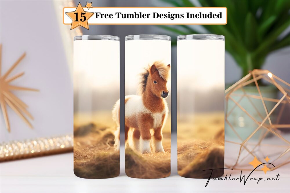 cute-pony-20-oz-tumbler-wrap-sublimation-designs