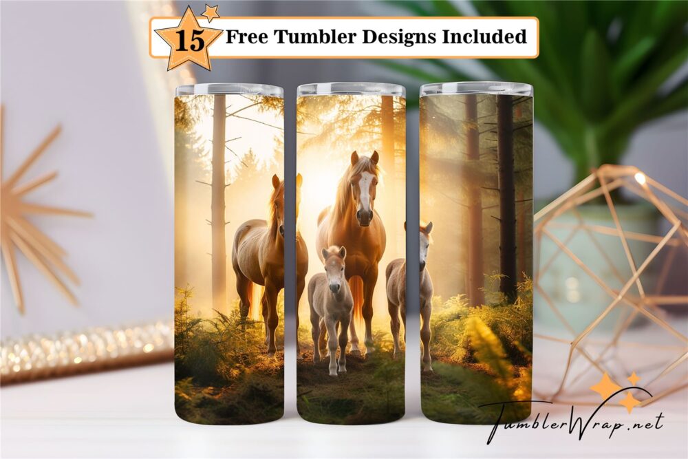 horses-family-20-oz-tumbler-wrap-sublimation-designs