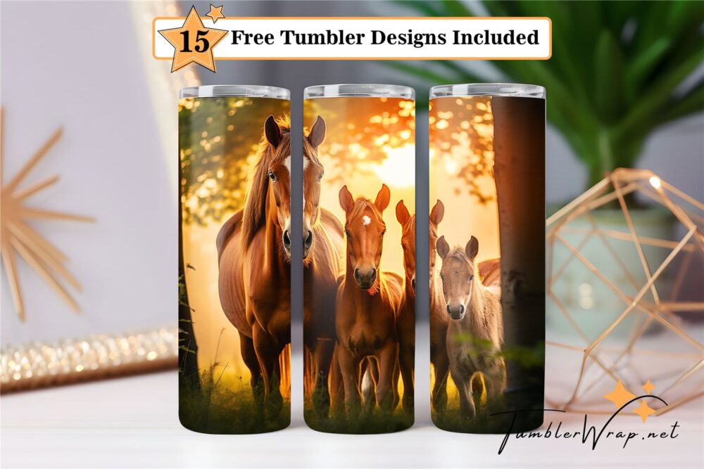 family-horses-20-oz-tumbler-wrap-sublimation-designs