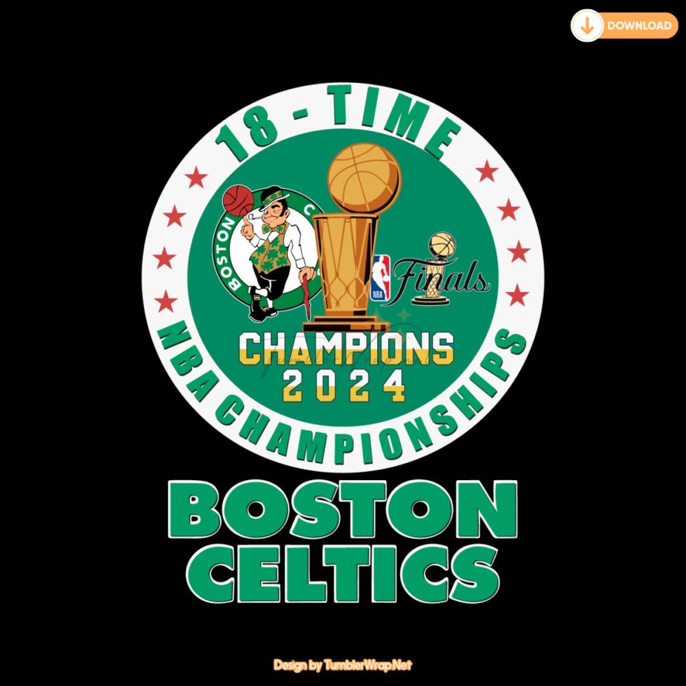 boston-celtics-18-time-nba-championships-2024-svg